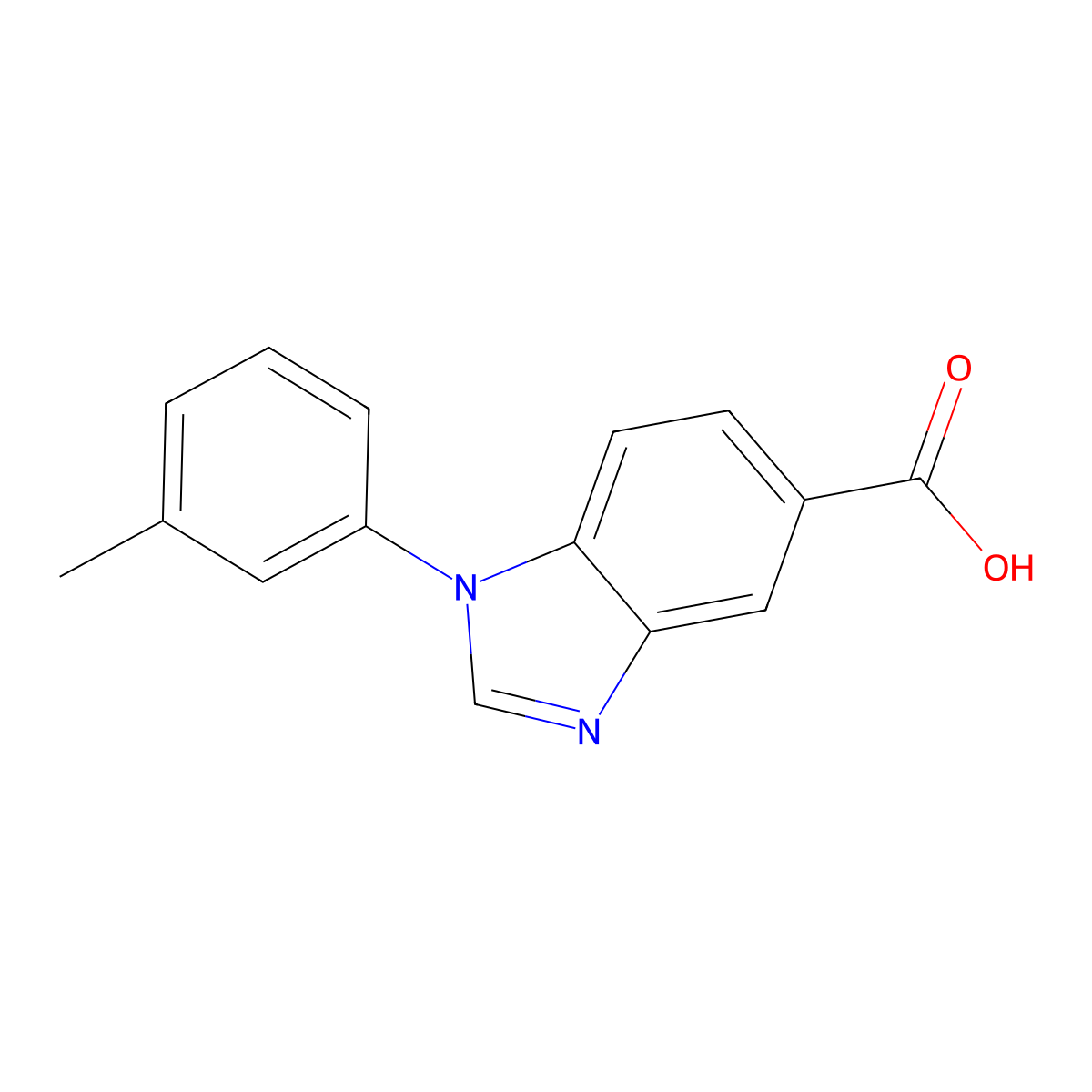 1-(3-Methylphenyl)-1H-benzimidazole-5-carboxylic acid molecular structure, CAS 452088-76-5