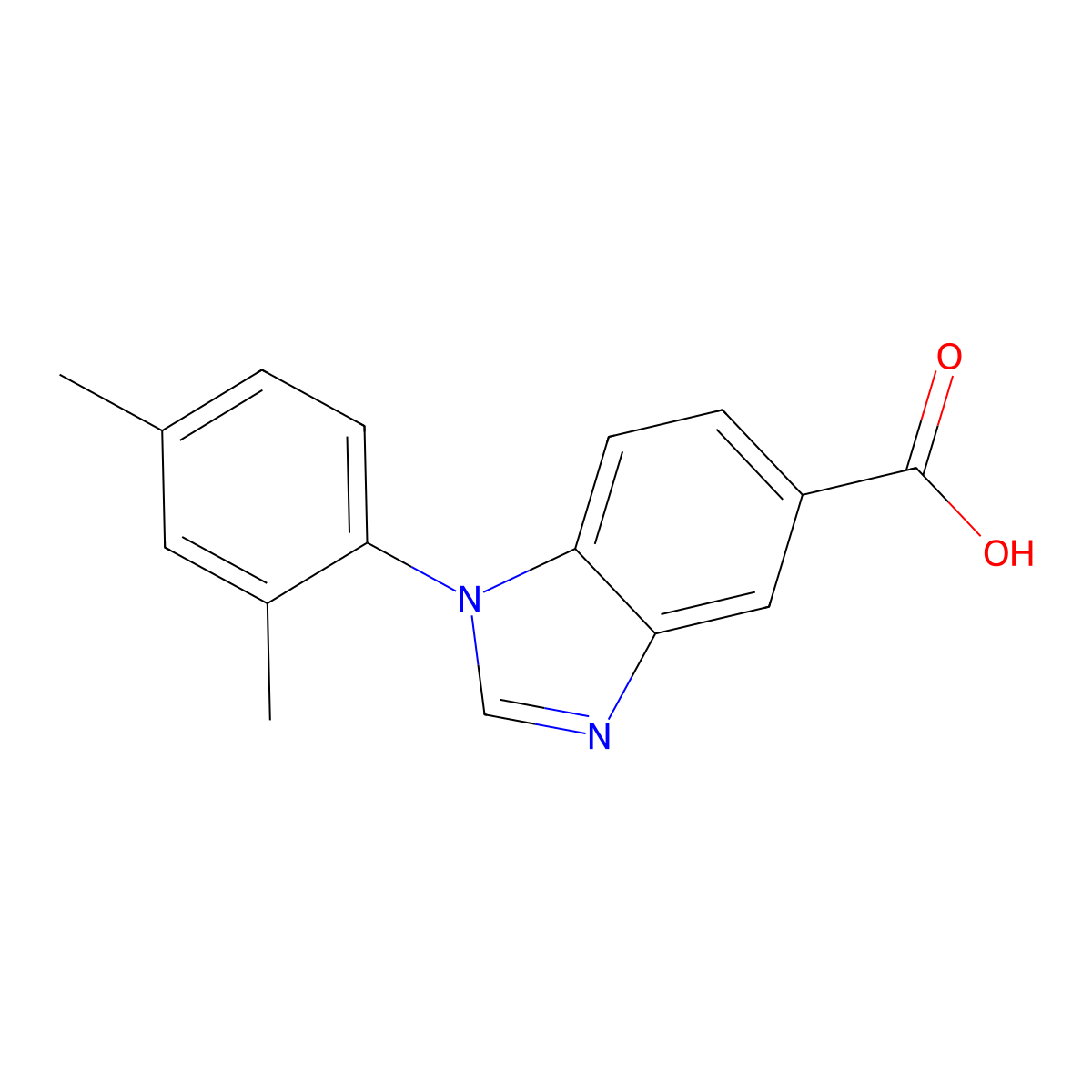 1-(2,4-Dimethylphenyl)benzimidazole-5-carboxylic acid molecular structure, CAS 452088-78-7