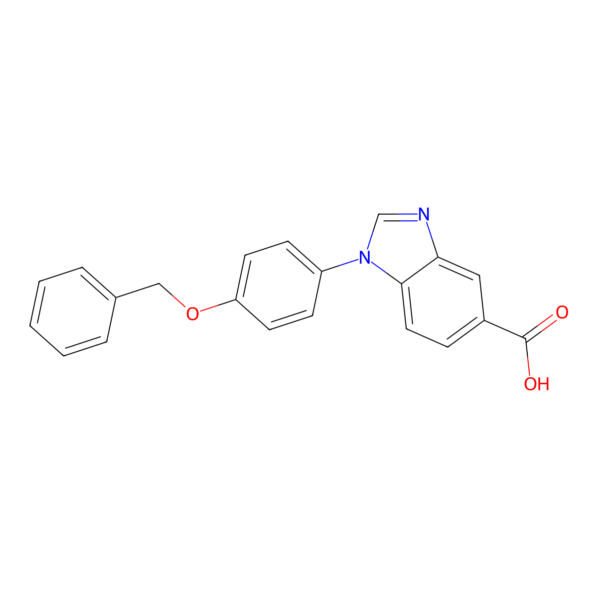 1-[4-(benzyloxy)phenyl]-1H-benzimidazole-5-carboxylic acid molecular structure, CAS 452088-83-4