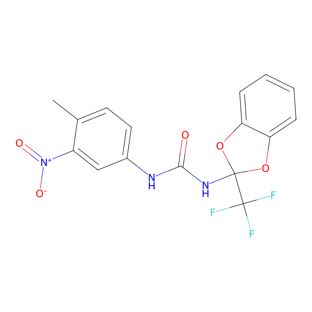 1-(4-Methyl-3-nitrophenyl)-3-(2-(trifluoromethyl)benzo[d][1,3]dioxol-2-yl)urea molecular structure, CAS 452089-01-9