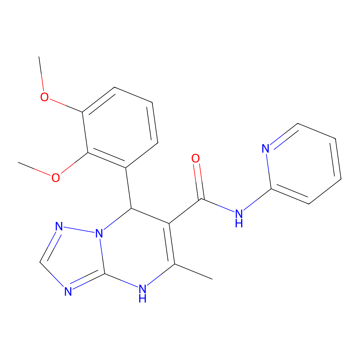 7-(2,3-dimethoxyphenyl)-5-methyl-N-(pyridin-2-yl)-4,7-dihydro-[1,2,4]triazolo[1,5-a]pyrimidine-6-carboxamide molecular structure, CAS 452089-02-0
