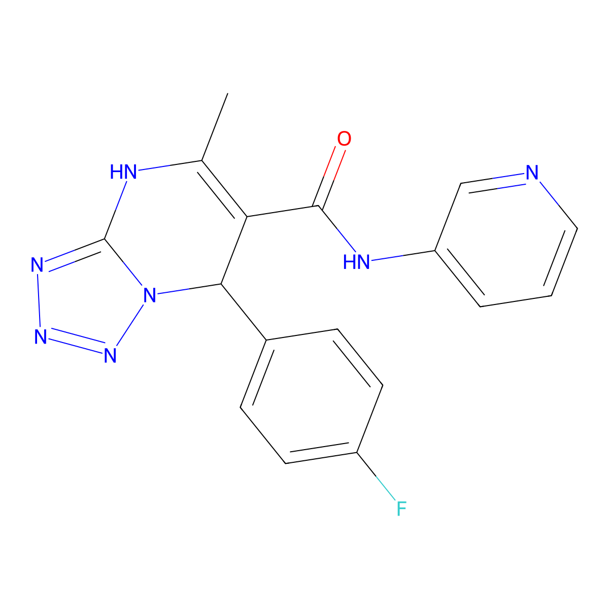 7-(4-fluorophenyl)-5-methyl-N-(pyridin-3-yl)-4,7-dihydrotetrazolo[1,5-a]pyrimidine-6-carboxamide molecular structure, CAS 452089-08-6