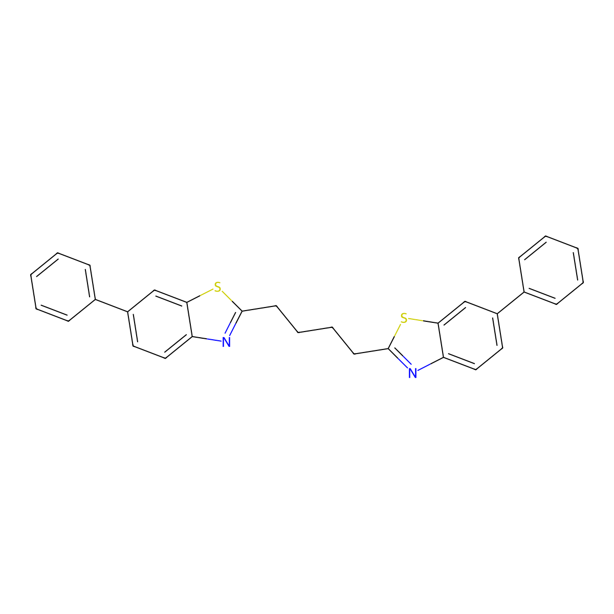 6-Phenyl-2-[4-(6-phenylbenzothiazol-2-yl)butyl]benzothiazole molecular structure, CAS 452089-17-7