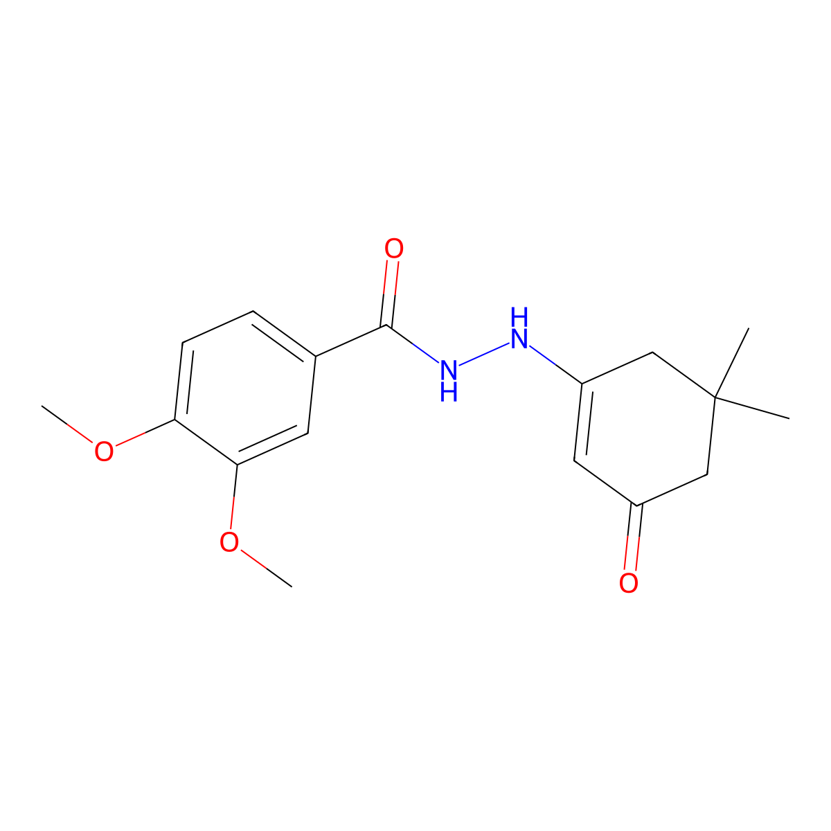 N'-(5,5-dimethyl-3-oxocyclohex-1-en-1-yl)-3,4-dimethoxybenzohydrazide molecular structure, CAS 452089-41-7