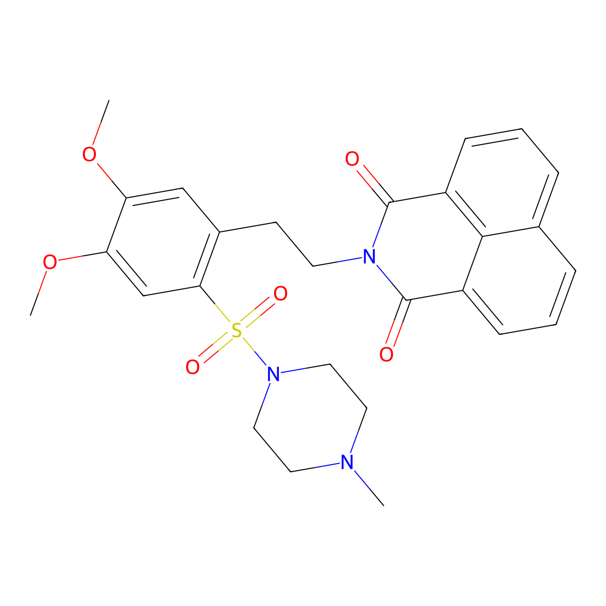 2-(4,5-dimethoxy-2-((4-methylpiperazin-1-yl)sulfonyl)phenethyl)-1H-benzo[de]isoquinoline-1,3(2H)-dione molecular structure, CAS 452089-70-2