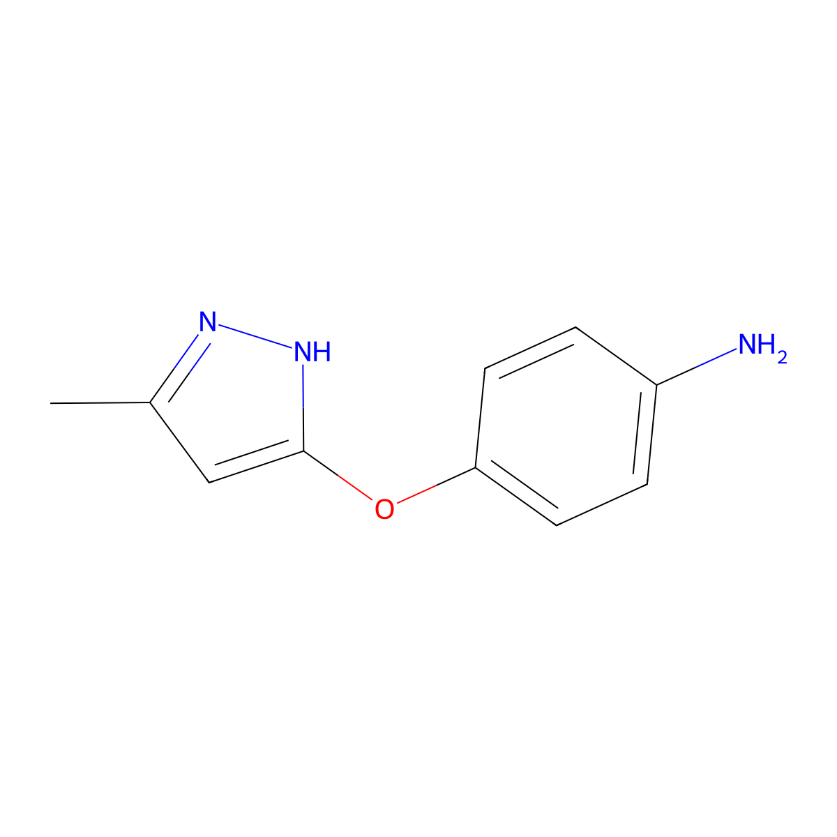 4-((5-methyl-1H-pyrazol-3-yl)oxy)aniline molecular structure, CAS 452098-28-1