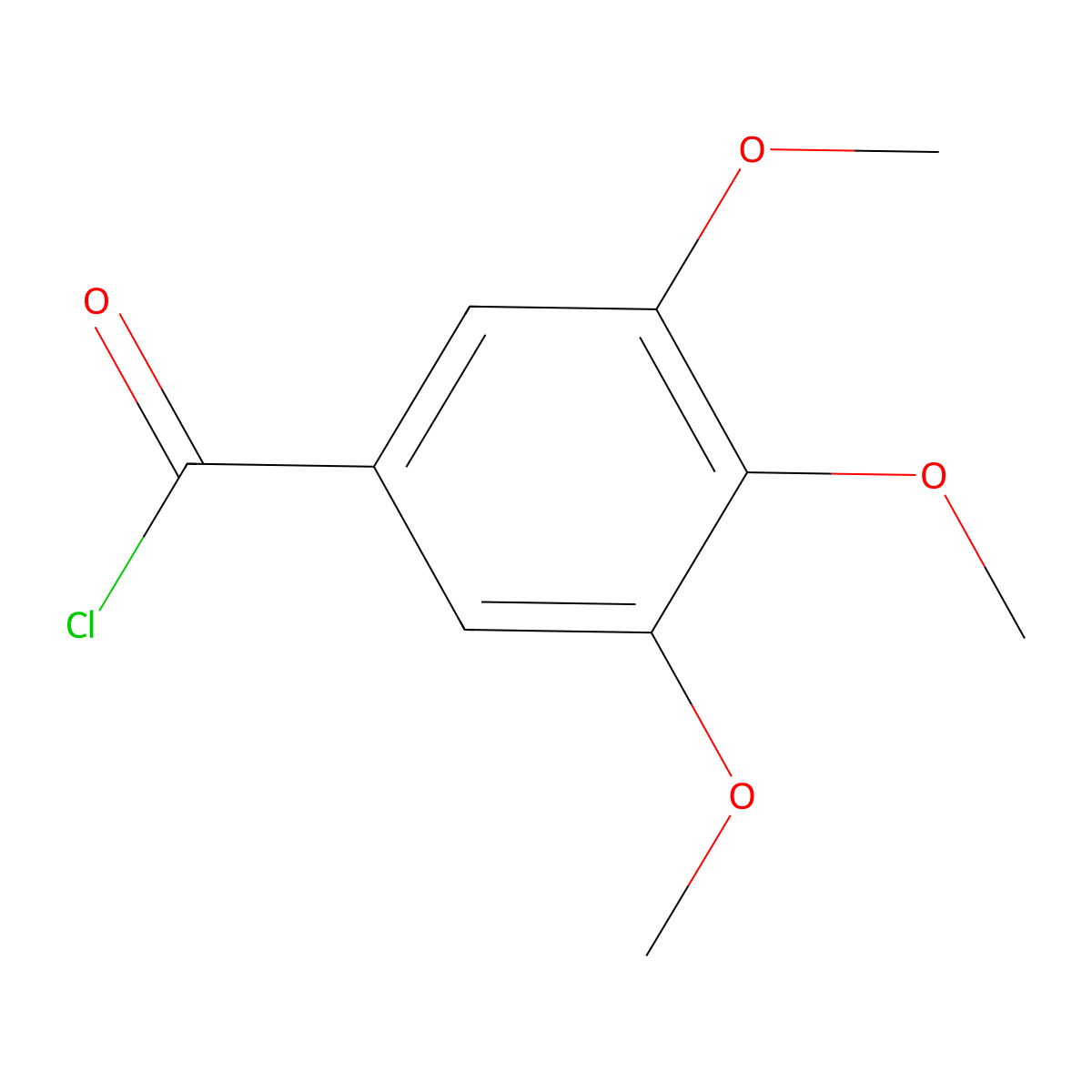 Benzoyl chloride, 3,4,5-trimethoxy- molecular structure, CAS 4521-61-3