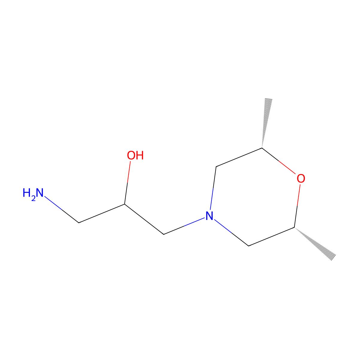 1-amino-3-[(2R,6S)-2,6-dimethylmorpholin-4-yl]propan-2-ol molecular structure, CAS 452105-52-1