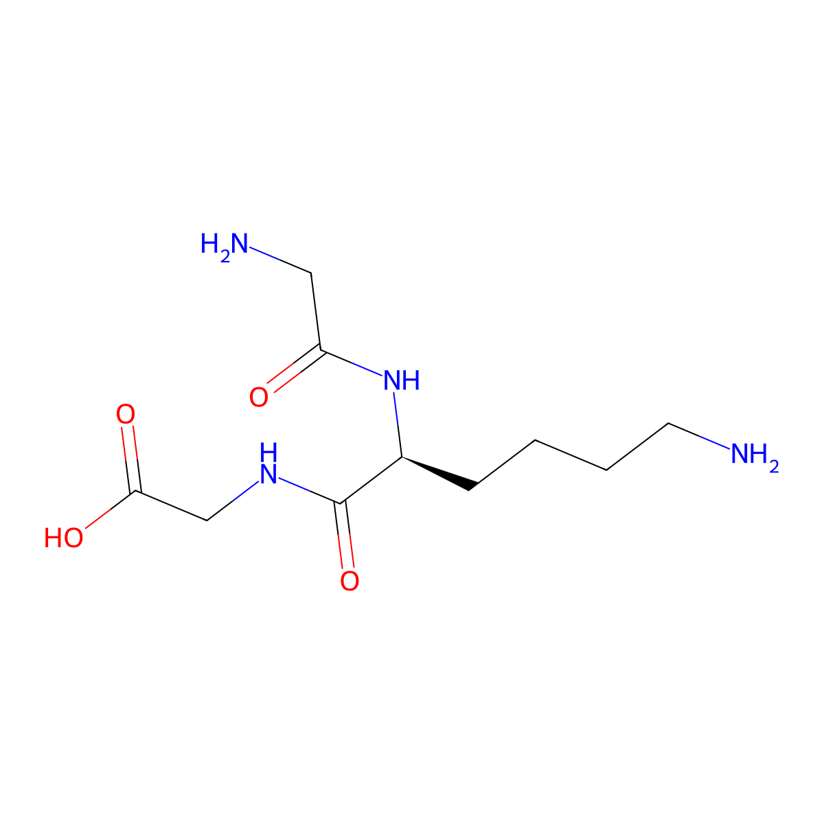 Glycine, glycyl-L-lysyl- molecular structure, CAS 45214-22-0