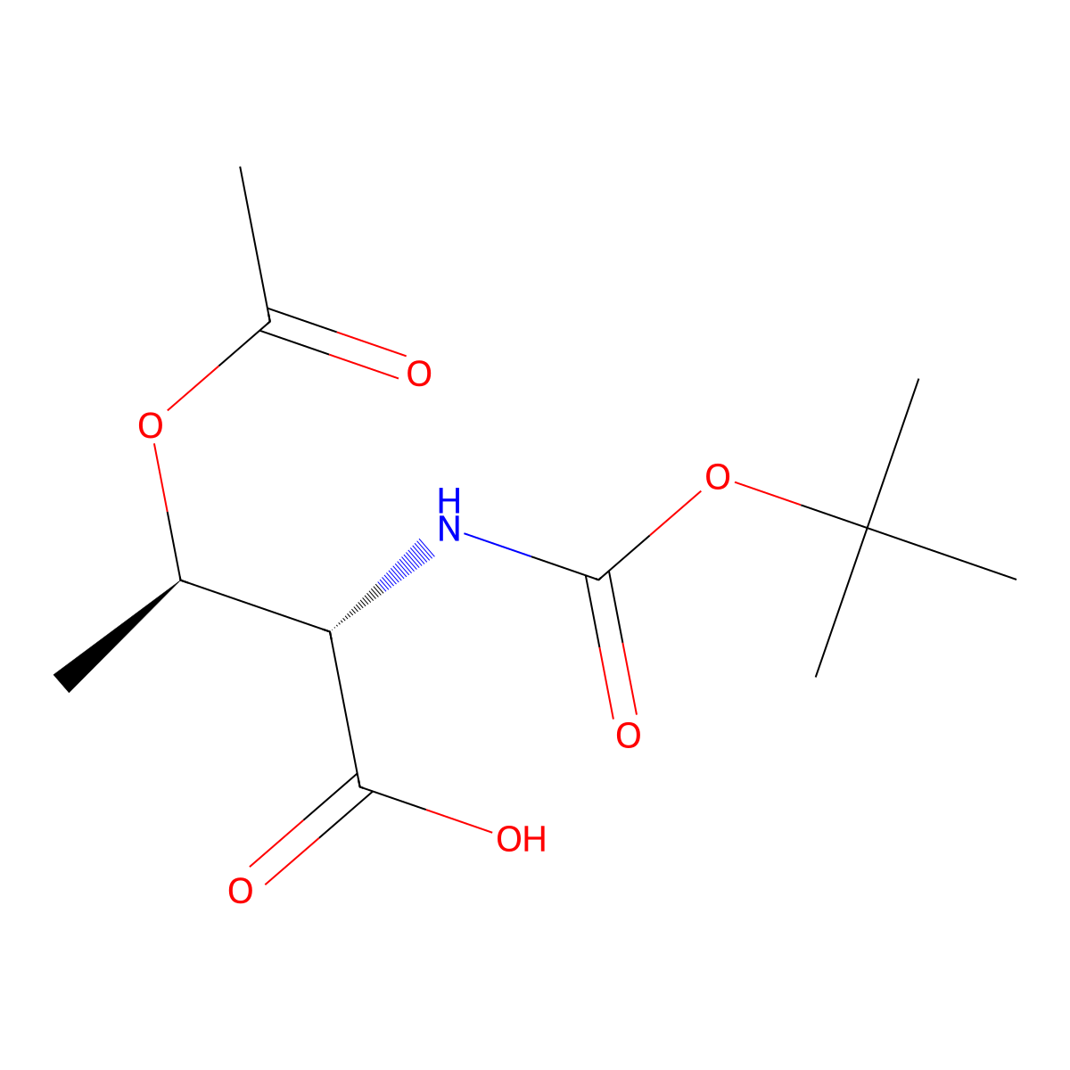 (2S,3R)-3-Acetoxy-2-((tert-butoxycarbonyl)amino)butanoic acid molecular structure, CAS 45214-52-6