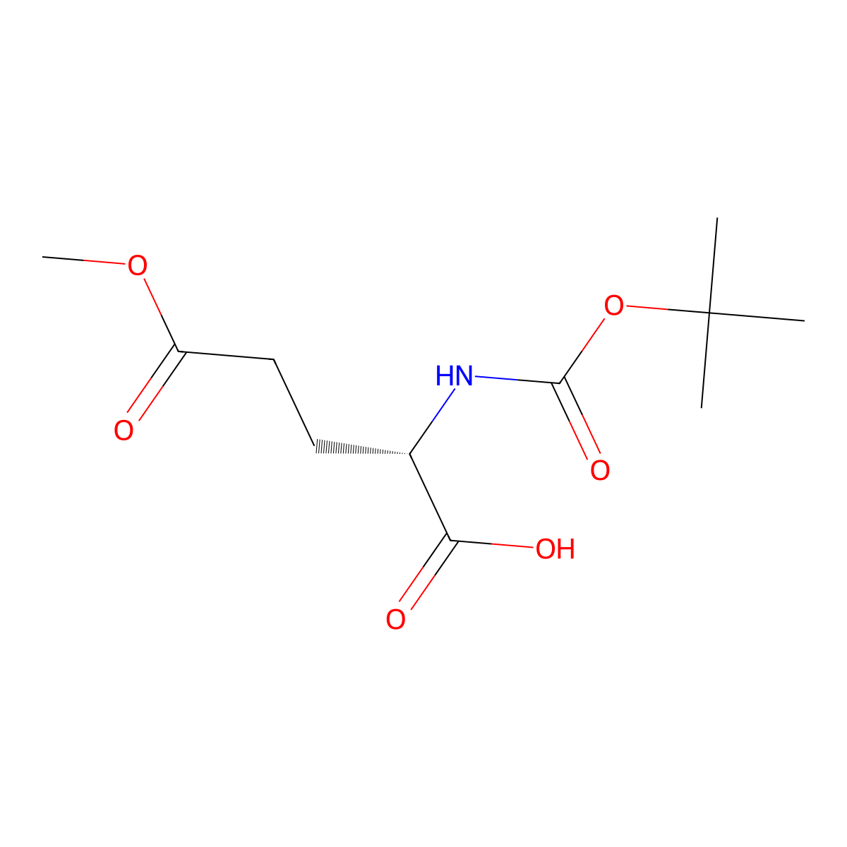 (S)-2-((tert-butoxycarbonyl)amino)-5-methoxy-5-oxopentanoic acid molecular structure, CAS 45214-91-3