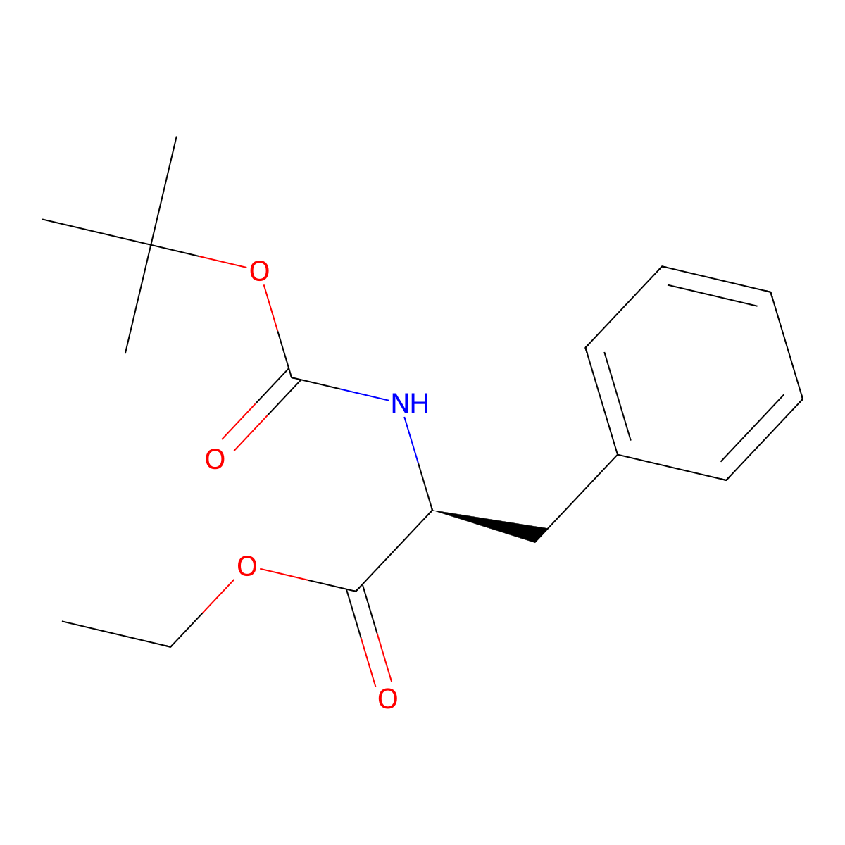 ethyl (2S)-2-[(2-methylpropan-2-yl)oxycarbonylamino]-3-phenylpropanoate molecular structure, CAS 4522-04-7