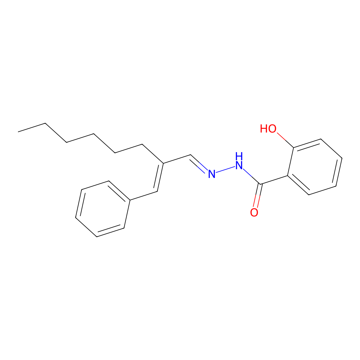 N-(2-benzylideneoctylideneamino)-2-hydroxybenzamide molecular structure, CAS 4522-53-6