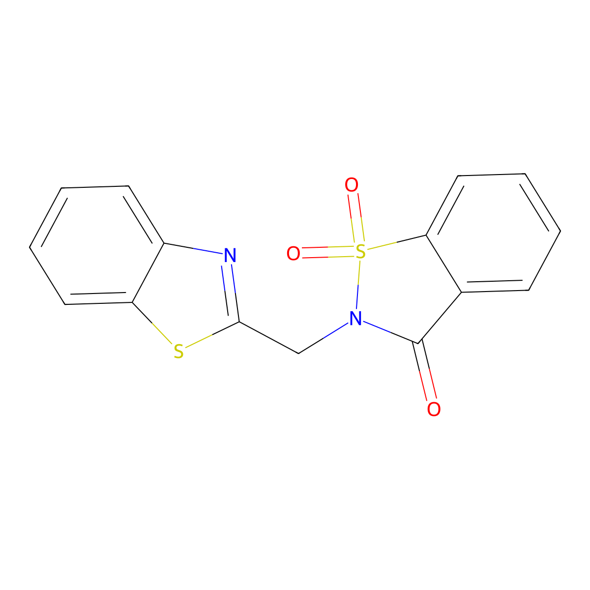 2-(Benzo[d]thiazol-2-ylmethyl)benzo[d]isothiazol-3(2H)-one 1,1-dioxide molecular structure, CAS 452278-67-0