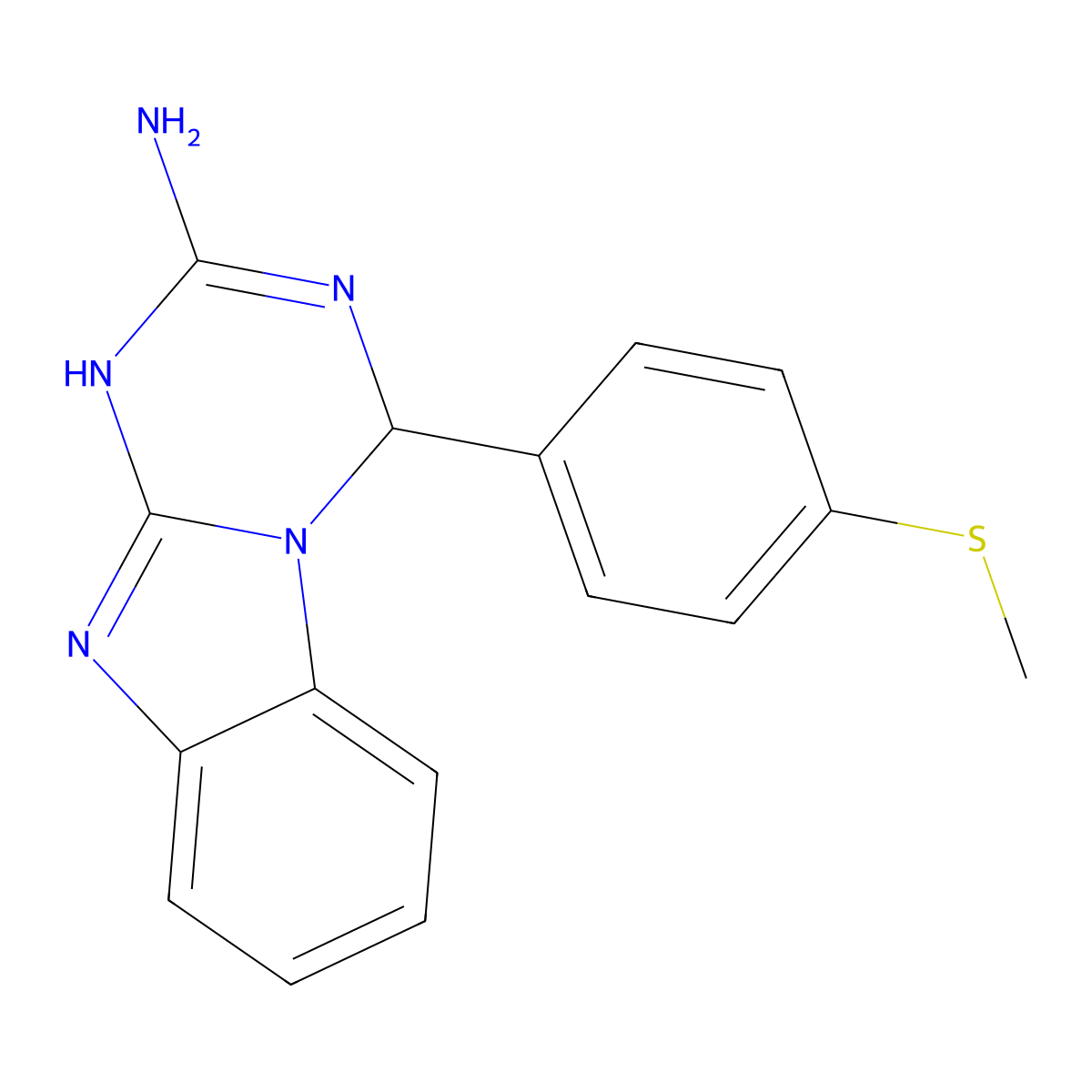 4-[4-(Methylthio)phenyl]-1,4-dihydro[1,3,5]triazino[1,2-a]benzimidazol-2-amine molecular structure, CAS 452285-32-4