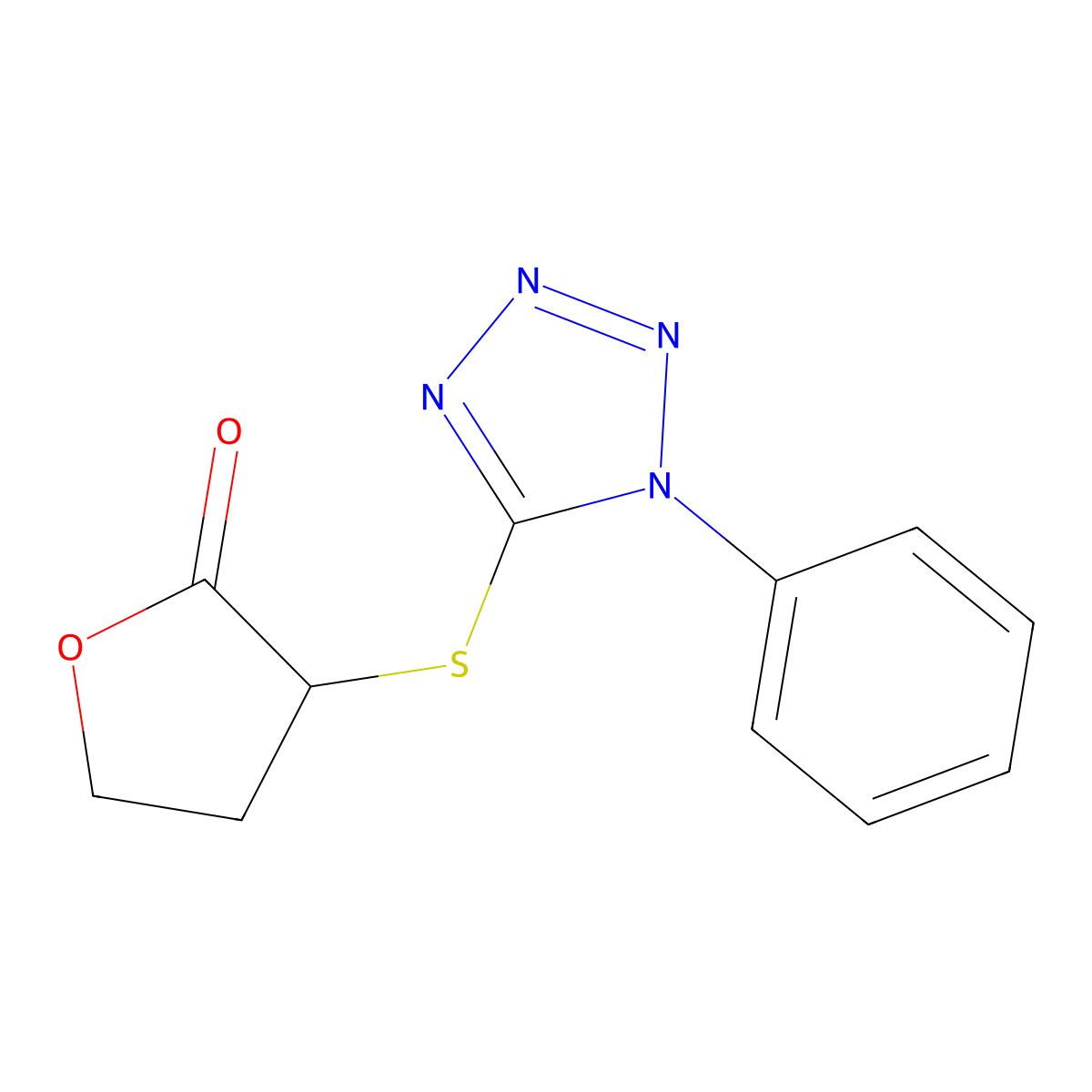 3-[(1-Phenyl-5-tetrazolyl)thio]-2-oxolanone molecular structure, CAS 452287-45-5