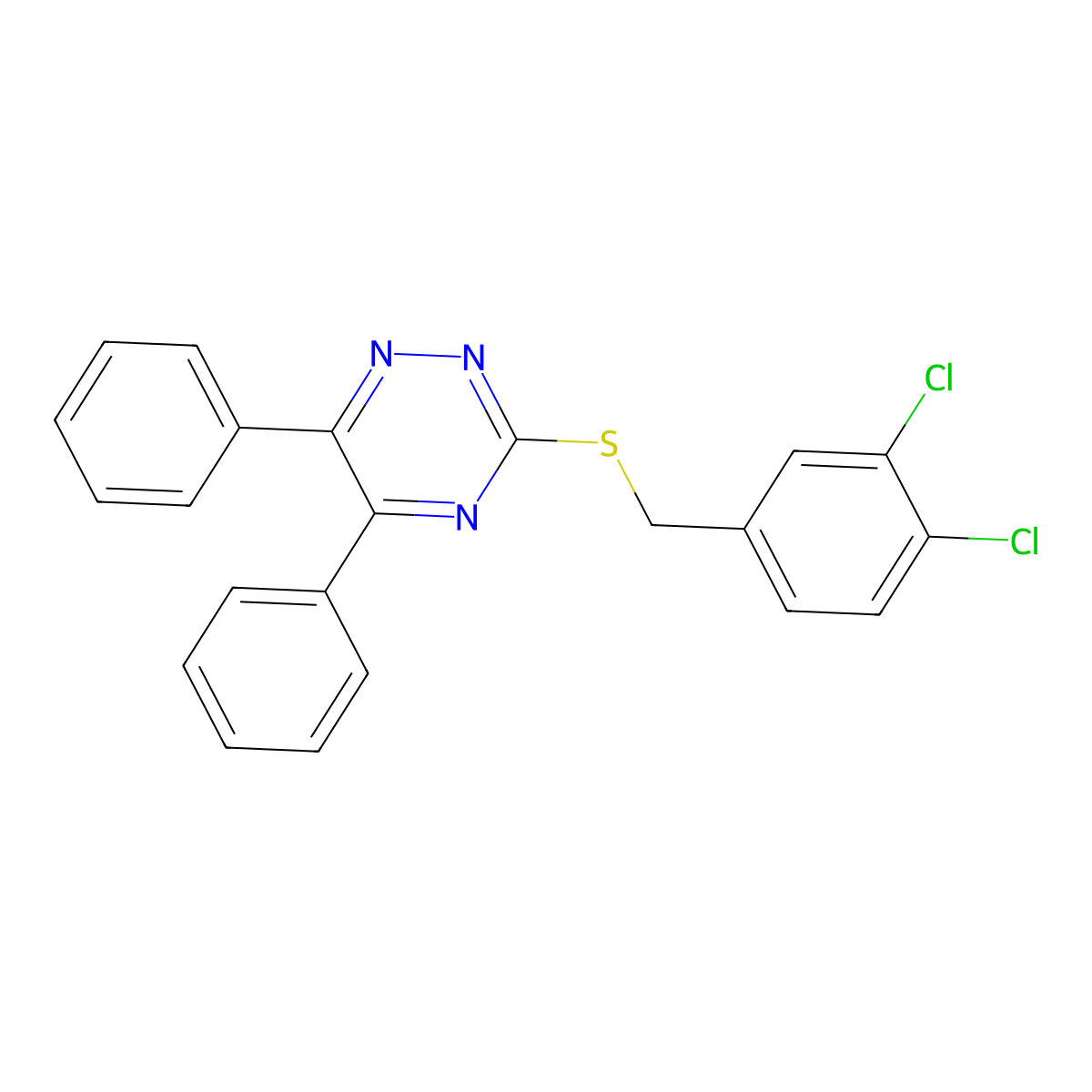 3-[(3,4-Dichlorobenzyl)sulfanyl]-5,6-diphenyl-1,2,4-triazine molecular structure, CAS 452287-94-4