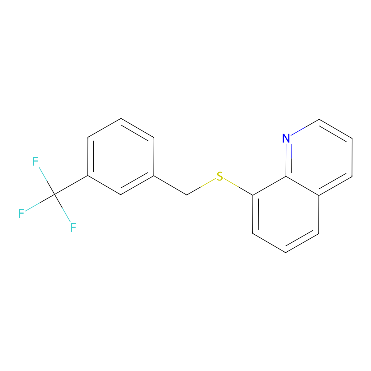 8-{[3-(Trifluoromethyl)benzyl]sulfanyl}quinoline molecular structure, CAS 452288-16-3