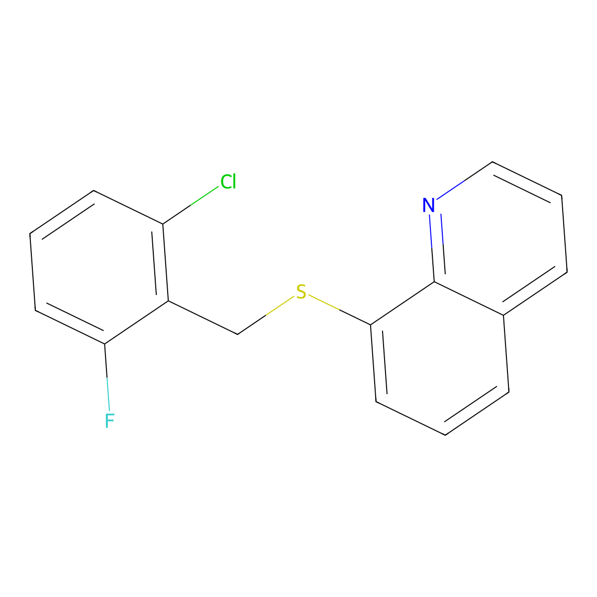 8-{[(2-Chloro-6-fluorophenyl)methyl]sulfanyl}quinoline molecular structure, CAS 452292-07-8
