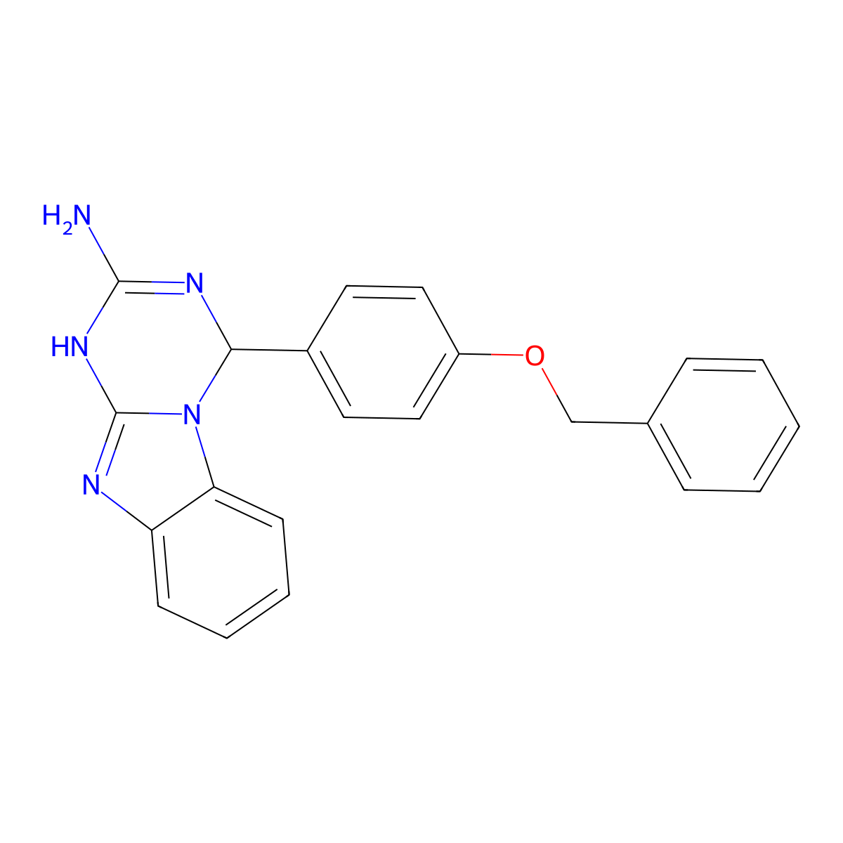 4-[4-(Benzyloxy)phenyl]-1,4-dihydro[1,3,5]triazino[1,2-a]benzimidazol-2-amine molecular structure, CAS 452293-88-8