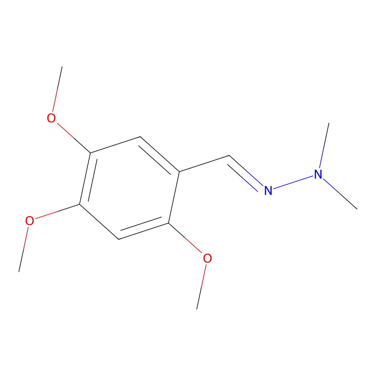 N-methyl-N-[(2,4,5-trimethoxyphenyl)methylideneamino]methanamine molecular structure, CAS 452294-53-0