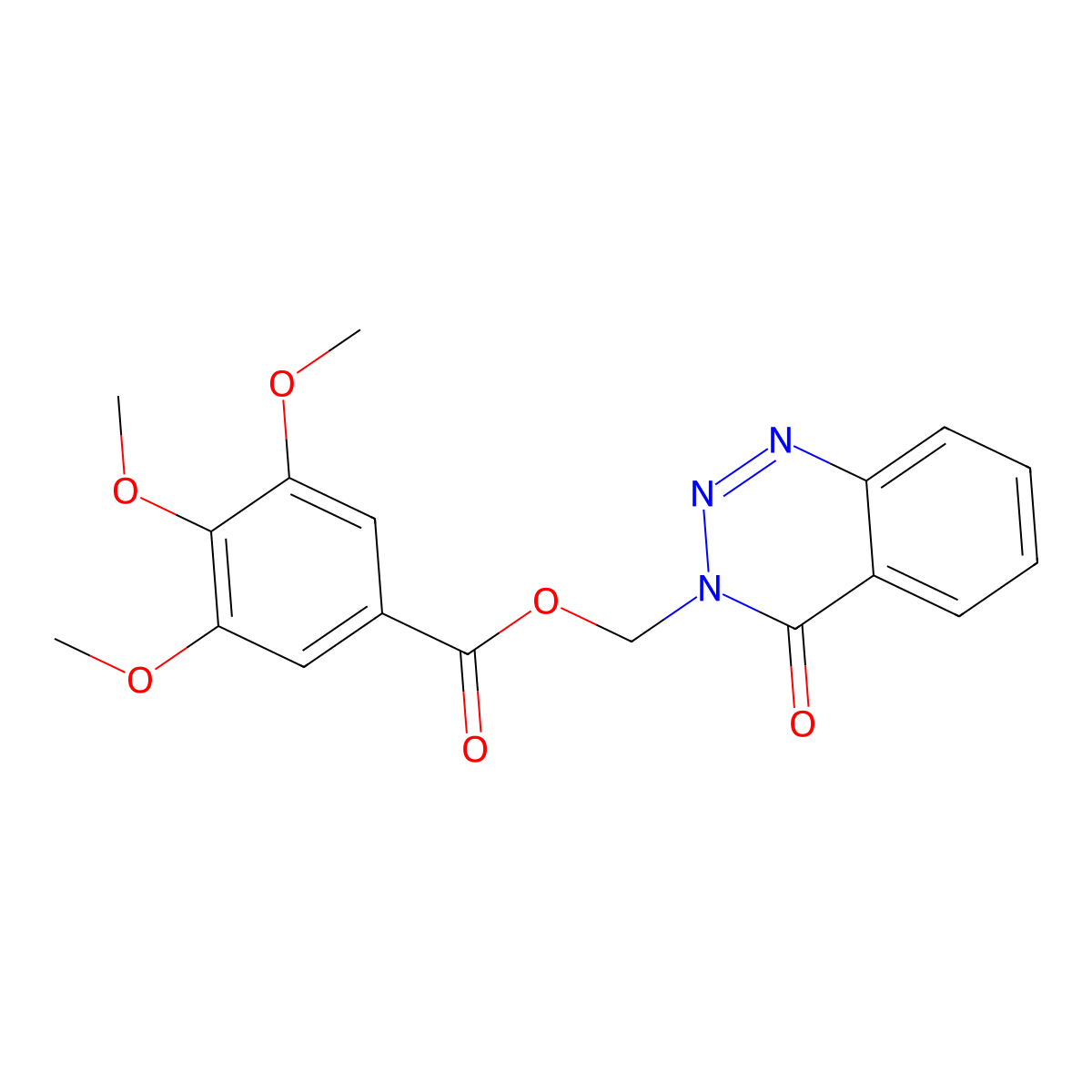 (4-oxobenzo[d][1,2,3]triazin-3(4H)-yl)methyl 3,4,5-trimethoxybenzoate molecular structure, CAS 452298-17-8