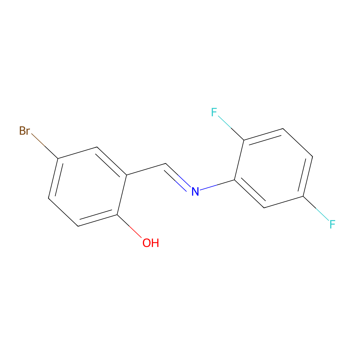 4-bromo-2-{(E)-[(2,5-difluorophenyl)imino]methyl}phenol molecular structure, CAS 452298-18-9