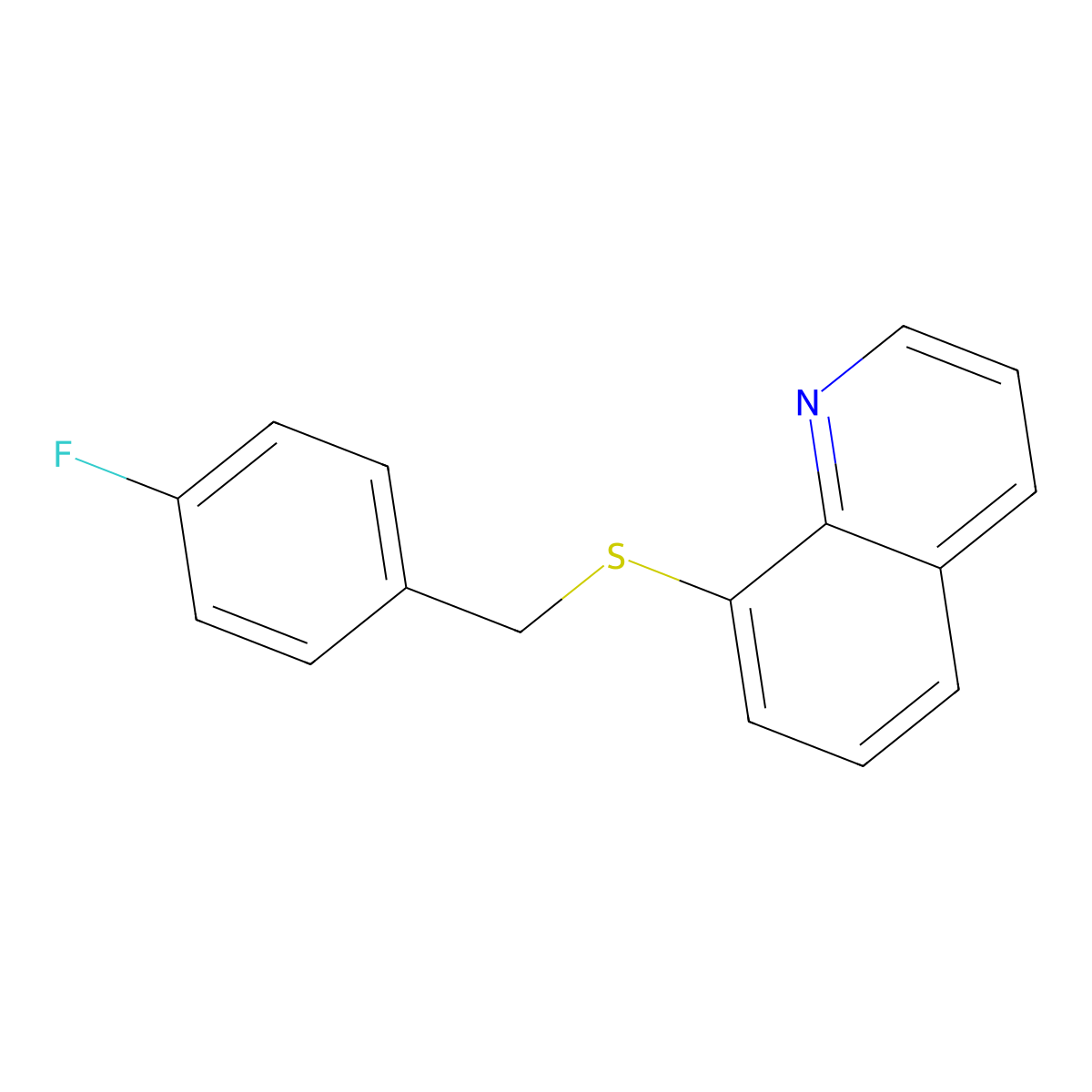 8-[(4-Fluorobenzyl)sulfanyl]quinoline molecular structure, CAS 452298-50-9
