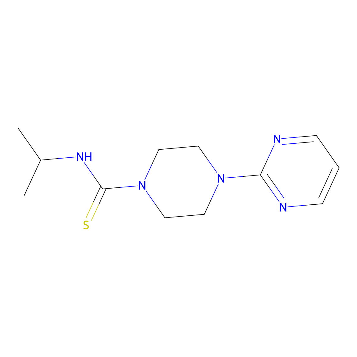 N-(propan-2-yl)-4-(pyrimidin-2-yl)piperazine-1-carbothioamide molecular structure, CAS 452300-49-1