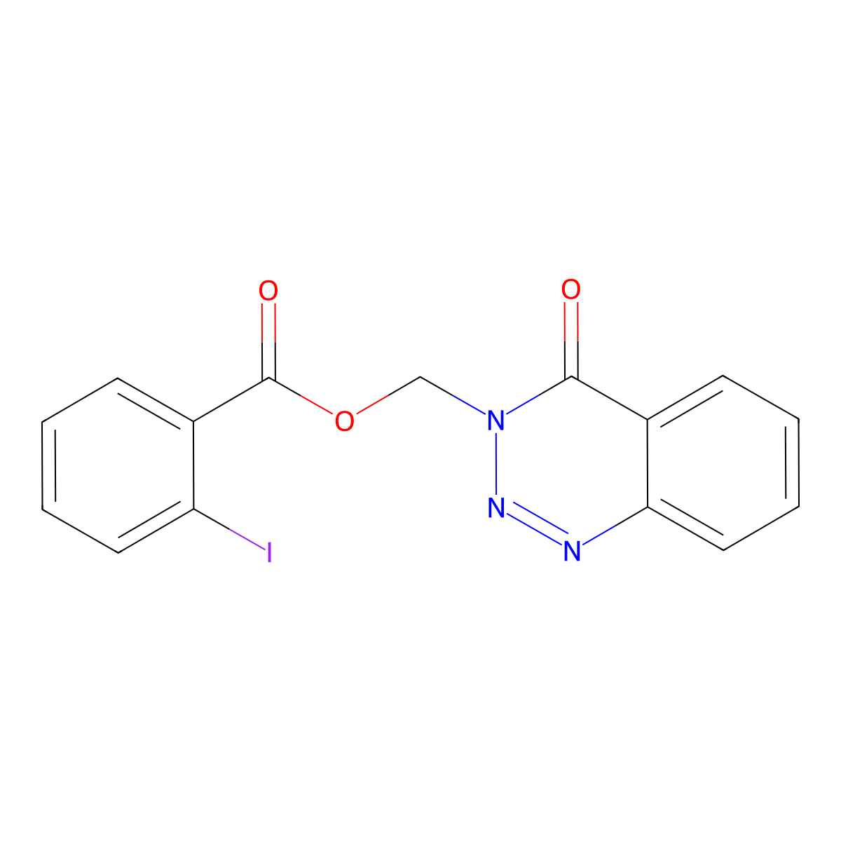 (4-oxobenzo[d][1,2,3]triazin-3(4H)-yl)methyl 2-iodobenzoate molecular structure, CAS 452301-32-5