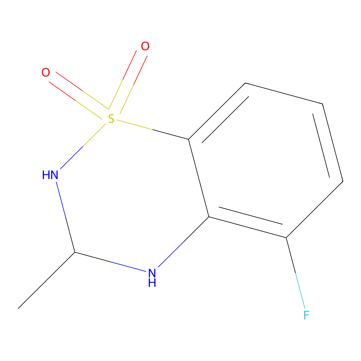 5-Fluoro-3-methyl-3,4-dihydro-2H-benzo[e][1,2,4]thiadiazine 1,1-dioxide molecular structure, CAS 452307-81-2