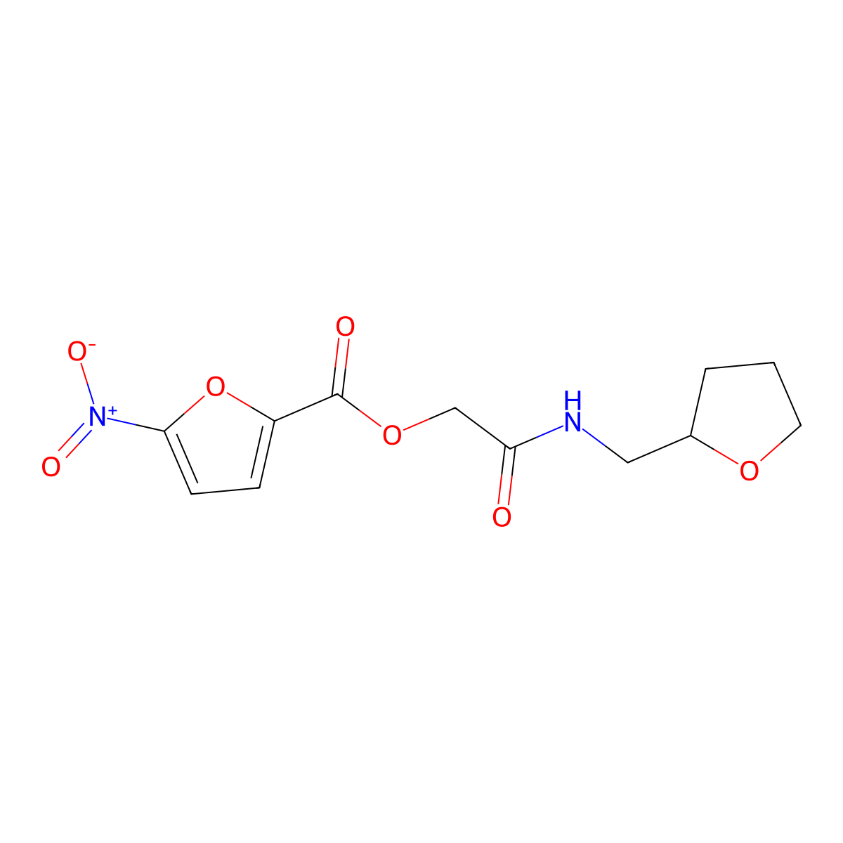 {[(Oxolan-2-yl)methyl]carbamoyl}methyl 5-nitrofuran-2-carboxylate molecular structure, CAS 452319-21-0