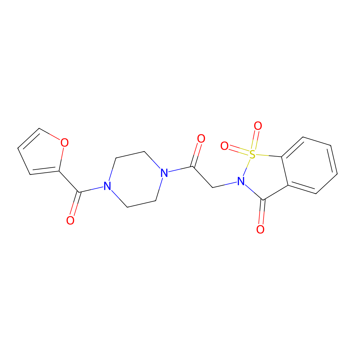 2-(2-(4-(furan-2-carbonyl)piperazin-1-yl)-2-oxoethyl)benzo[d]isothiazol-3(2H)-one 1,1-dioxide molecular structure, CAS 452325-06-3