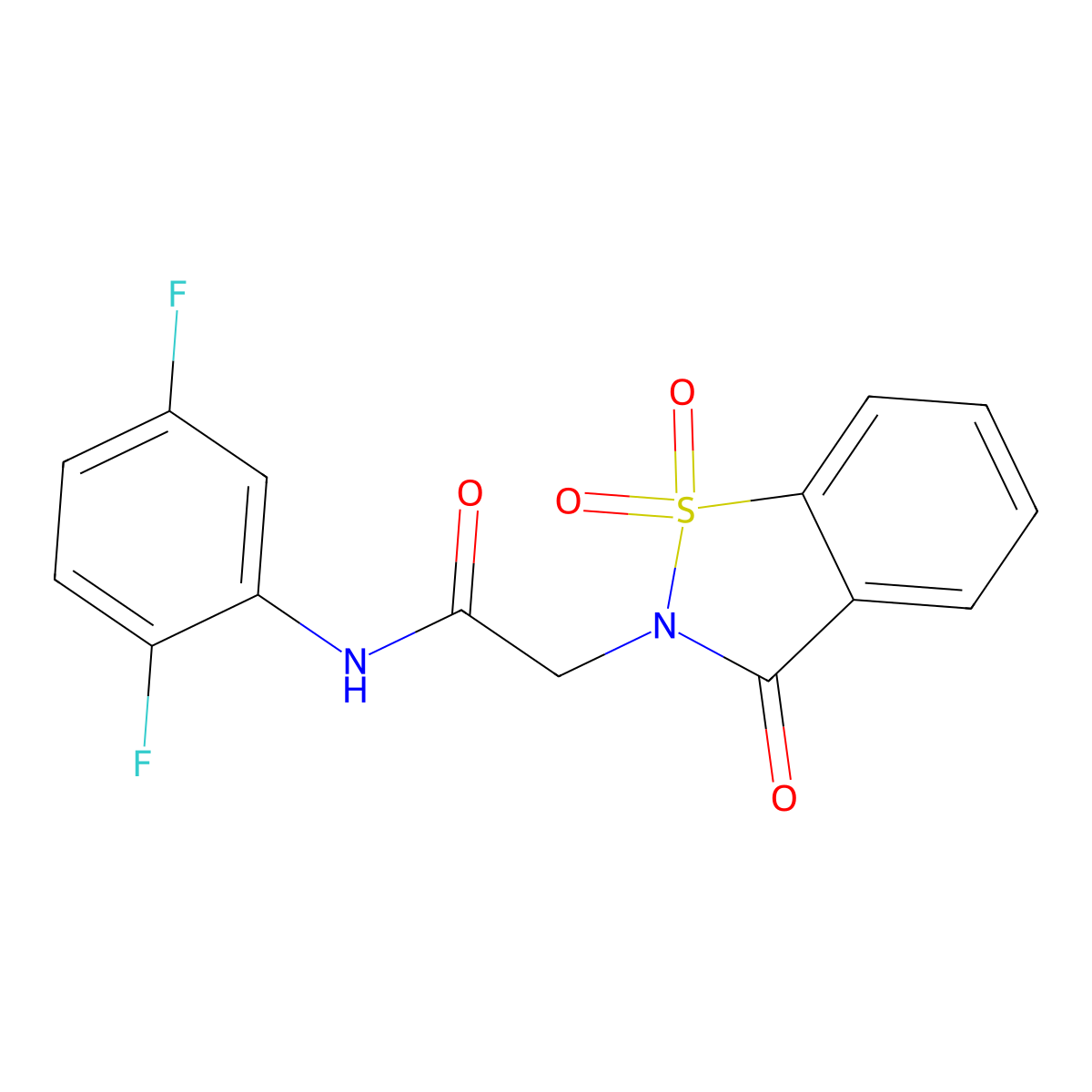 N-(2,5-difluorophenyl)-2-(1,1,3-trioxo-1,2-benzothiazol-2-yl)acetamide molecular structure, CAS 452329-49-6