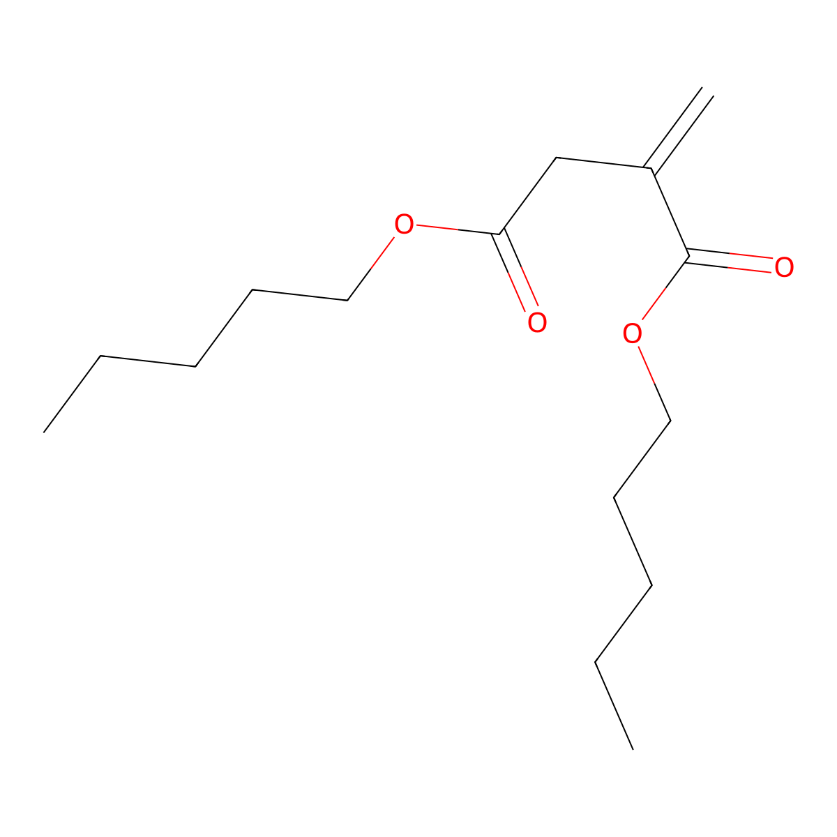 1,4-Dipentyl 2-methylenebutanedioate molecular structure, CAS 45233-65-6