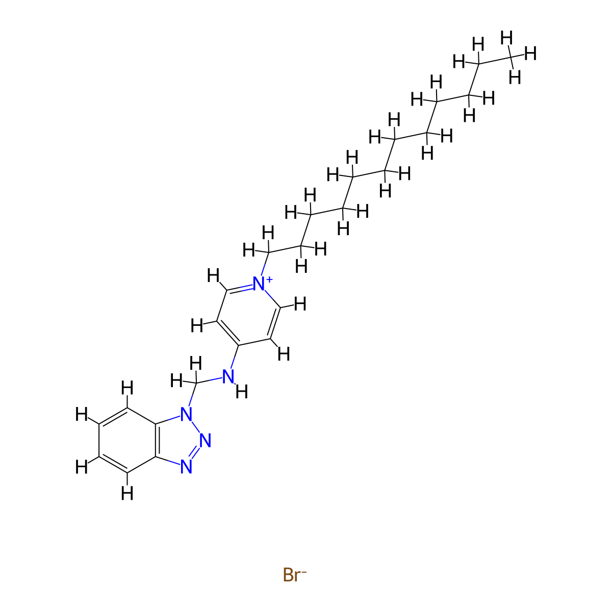4-[(1H-1,2,3-Benzotriazol-1-ylmethyl)amino]-1-dodecylpyridin-1-ium bromide molecular structure, CAS 452331-74-7