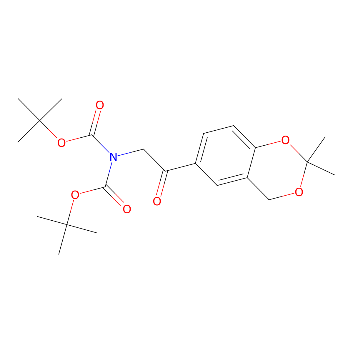 di-(tert-butyl)2-(2,2-dimethyl-4H-1,3-benzodioxin-6-yl)-2-oxoethyliminodicarbonate molecular structure, CAS 452339-70-7