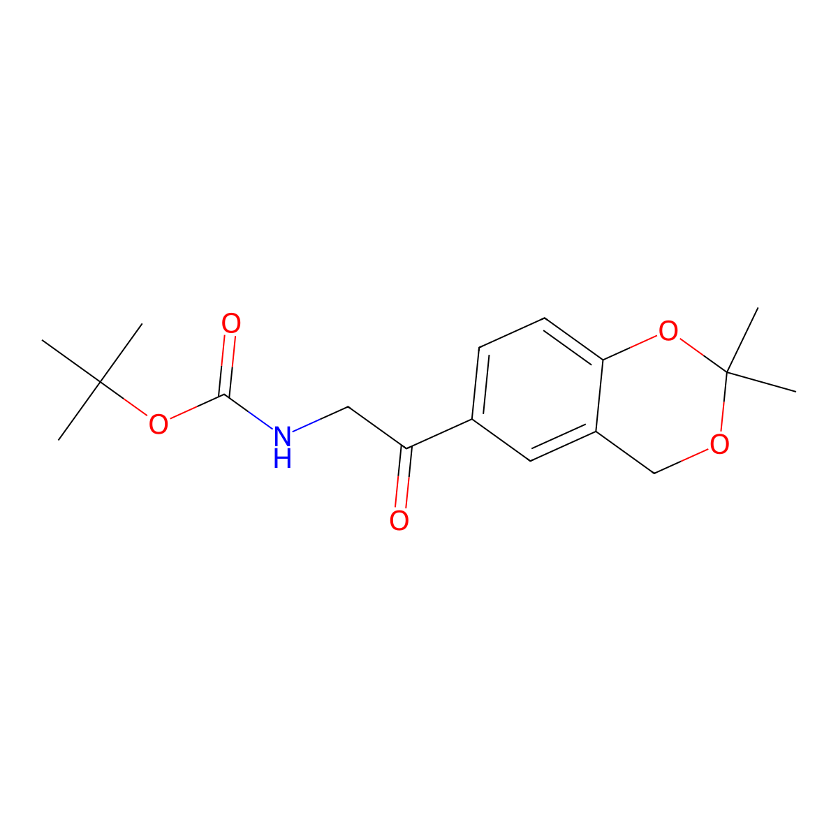 Carbamic acid, [2-(2,2-dimethyl-4H-1,3-benzodioxin-6-yl)-2-oxoethyl]-, 1,1-dimethylethyl ester molecular structure, CAS 452339-71-8