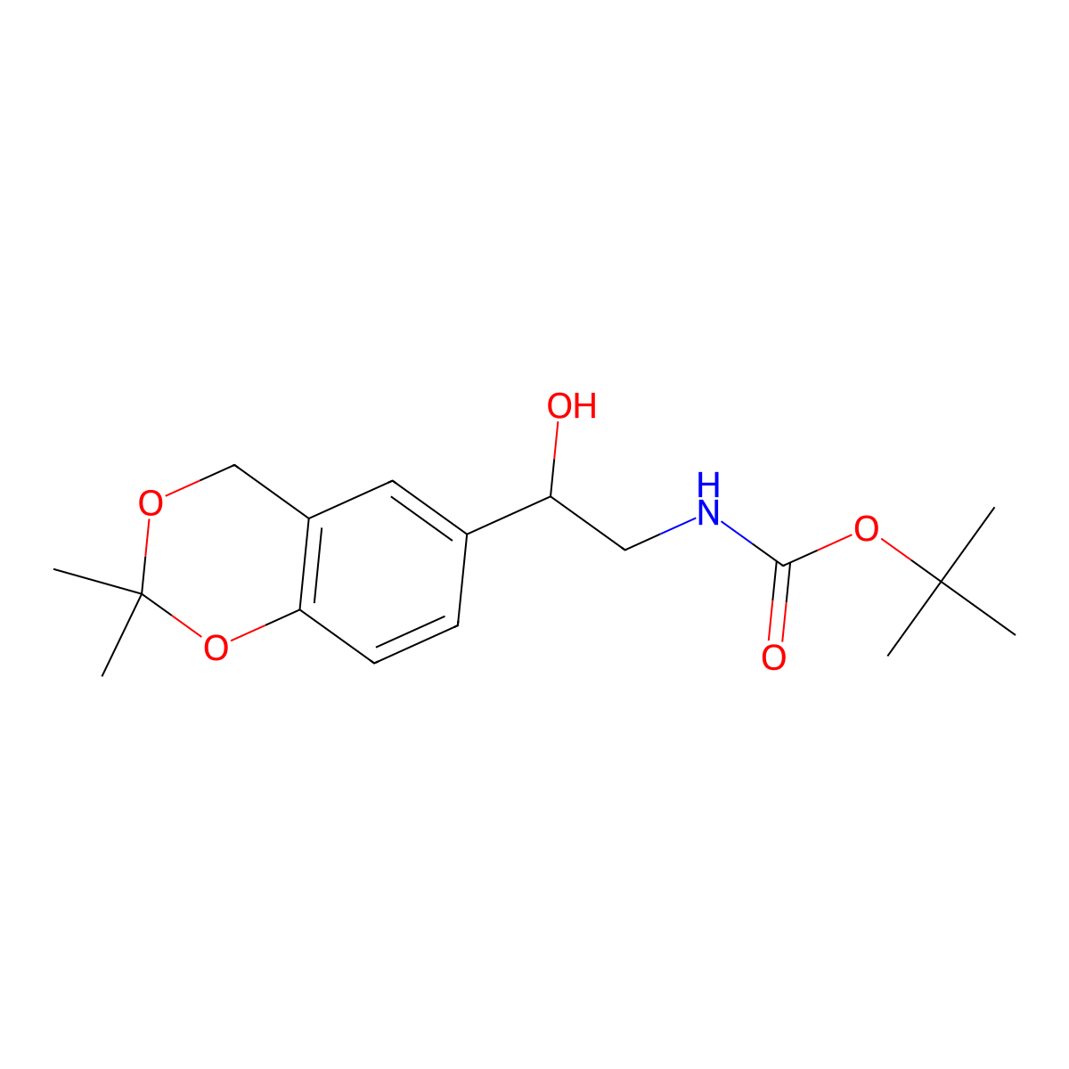 tert-Butyl 2-(2,2-dimethyl-4H-benzo[d][1,3]dioxin-6-yl)-2-hydroxyethylcarbamate molecular structure, CAS 452340-95-3