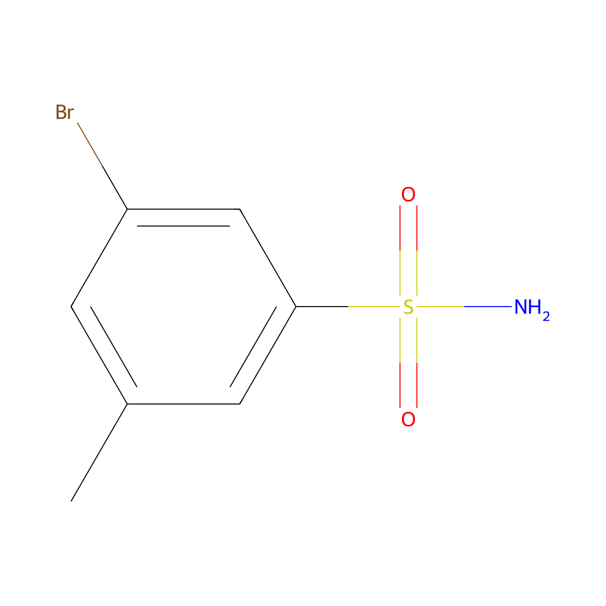 3-Bromo-5-methylbenzenesulfonamide molecular structure, CAS 452341-93-4