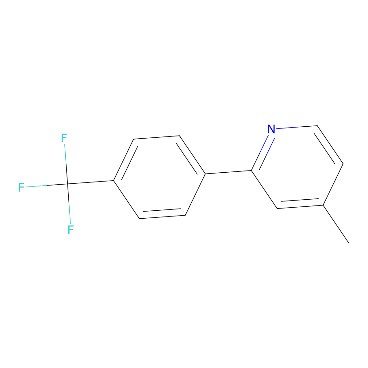 4-Methyl-2-(4-(trifluoromethyl)phenyl)pyridine molecular structure, CAS 452342-99-3