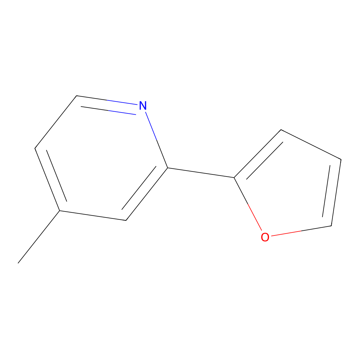 2-(2-Furanyl)-4-methylpyridine molecular structure, CAS 452343-00-9