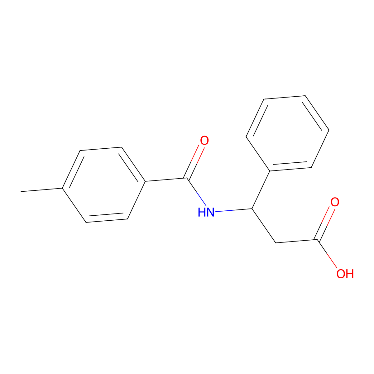 3-[(4-Methylphenyl)formamido]-3-phenylpropanoic acid molecular structure, CAS 452347-19-2