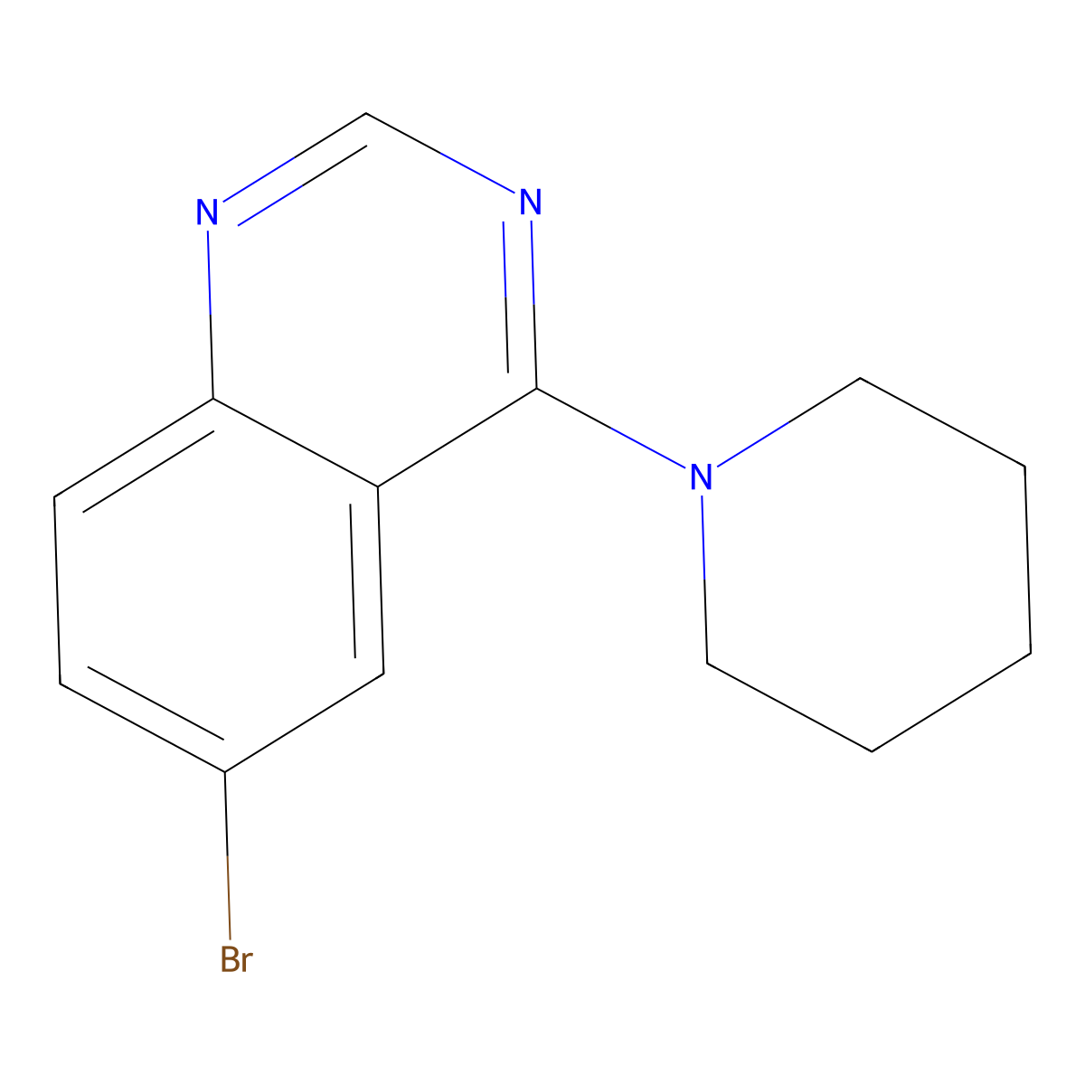 6-Bromo-4-(1-piperidinyl)quinazoline molecular structure, CAS 452348-63-9