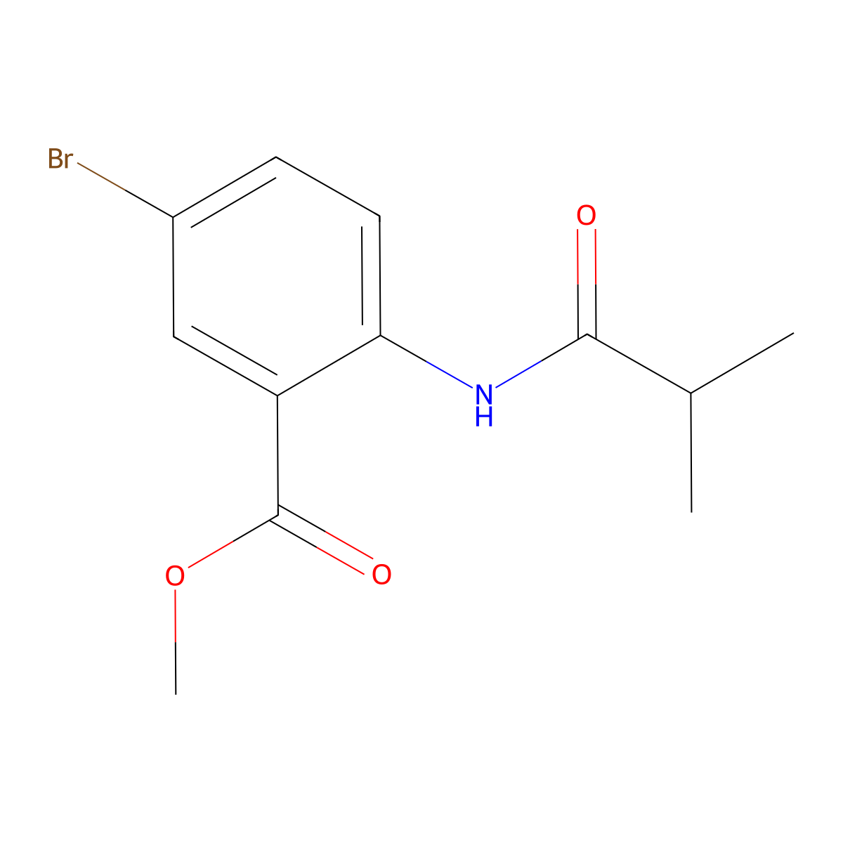 Methyl 5-bromo-2-(2-methylpropanoylamino)benzoate molecular structure, CAS 452349-58-5