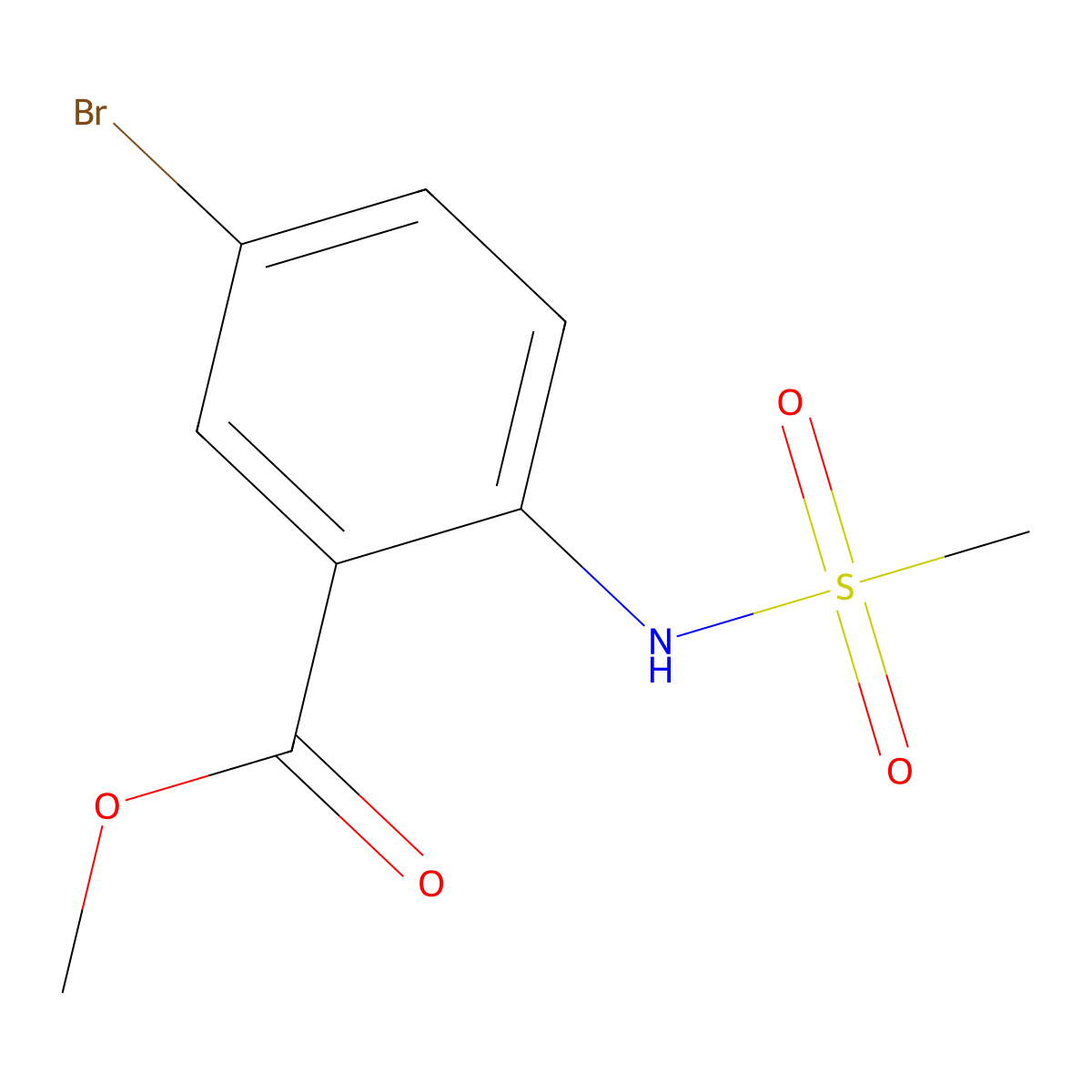 Methyl 5-bromo-2-(methylsulfonamido)benzoate molecular structure, CAS 452350-33-3