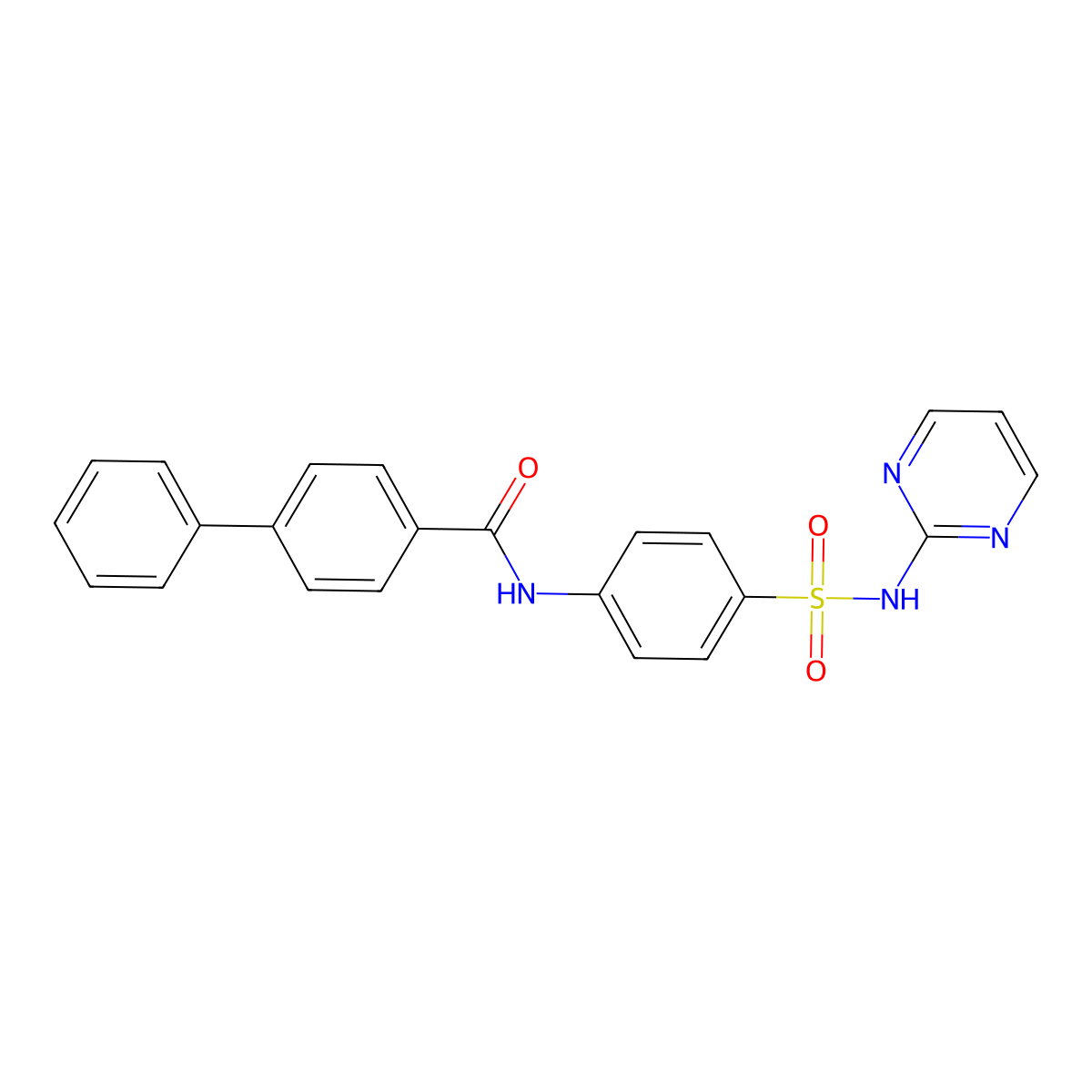 N-[4-(pyrimidin-2-ylsulfamoyl)phenyl]biphenyl-4-carboxamide molecular structure, CAS 452350-43-5