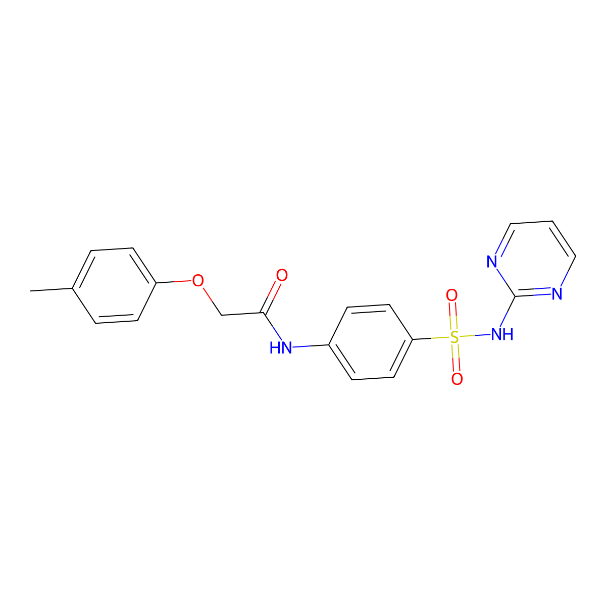 N-[4-(Pyrimidin-2-ylsulfamoyl)-phenyl]-2-p-tolyloxy-acetamide molecular structure, CAS 452350-49-1