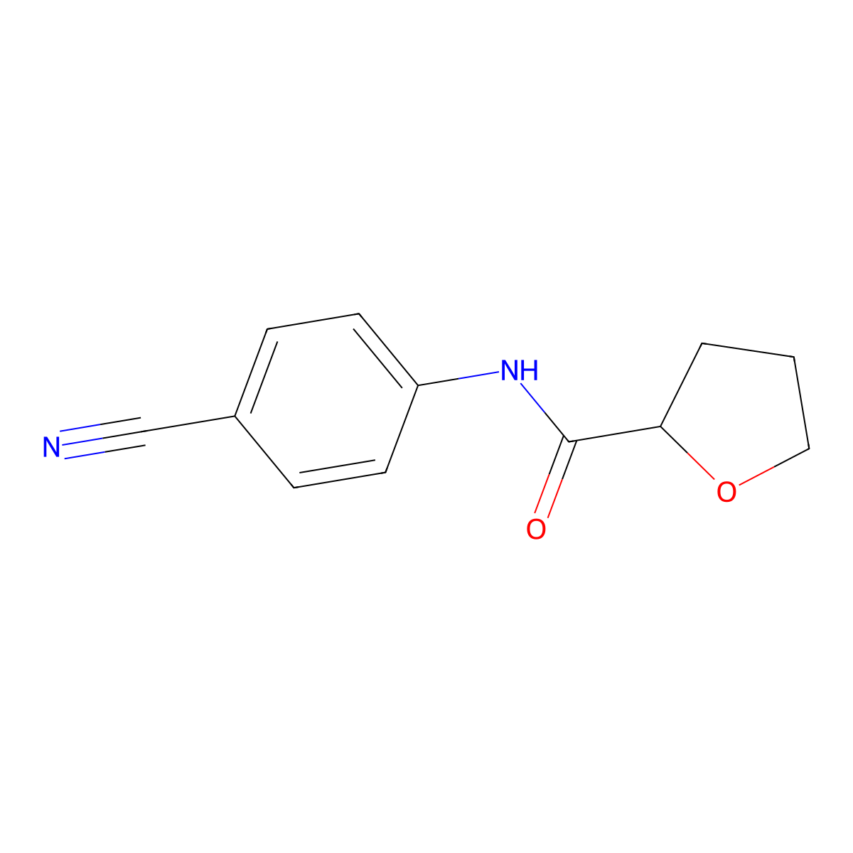 N-(4-cyanophenyl)tetrahydrofuran-2-carboxamide molecular structure, CAS 452351-59-6