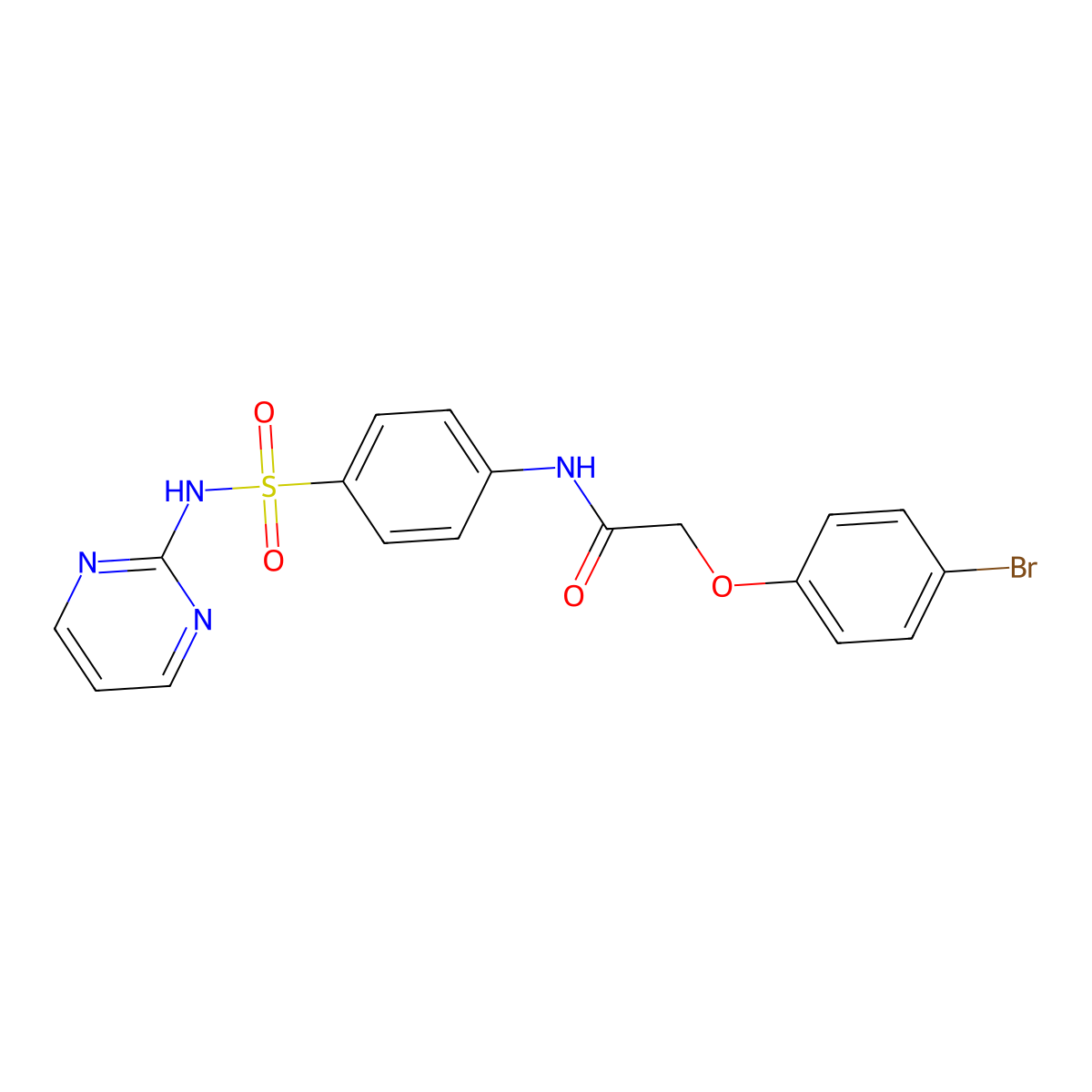 2-(4-bromophenoxy)-N-[4-(pyrimidin-2-ylsulfamoyl)phenyl]acetamide molecular structure, CAS 452353-59-2
